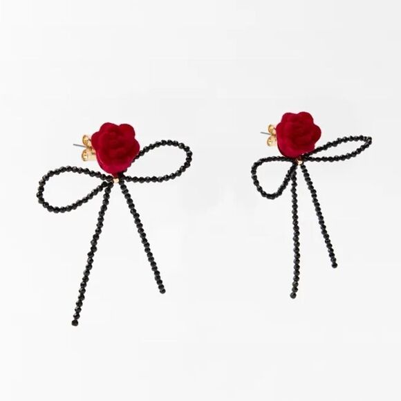ZARA BEADED FLOWER EARRINGS - Picture 3 of 6